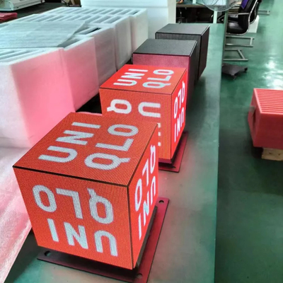 Outdoor Waterproof LED Cube Screen Shop Signs Advertising Screen 5 Sides 200x200mm P2.5