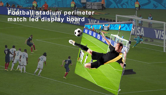 Football Stadium Display Screen Videotron P10 LED Perimeter Advertising System