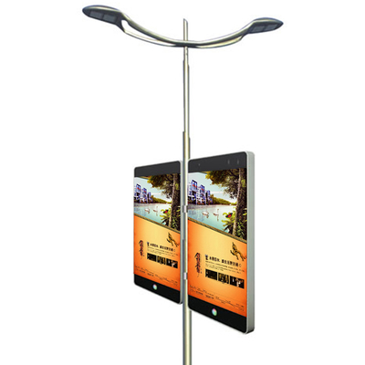 WIFI 3G 4G Outdoor Street Lighting Pole Advertising Display Led Screen High refresh rate