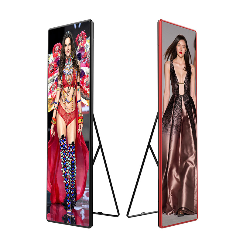 Full Color Portable LED Mirror Poster Screen For Mall Indoor P1.8 P2.5mm Standing Advertising Screen Display