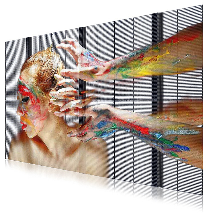 Outdoor Transparent Led Display Screen For Shopping Mall Storefront Curtain